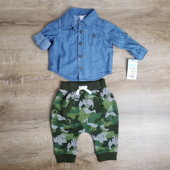 Cat & Jack Other - Baby Boy's Chambray Shirt & Jogger Two-Piece-Set